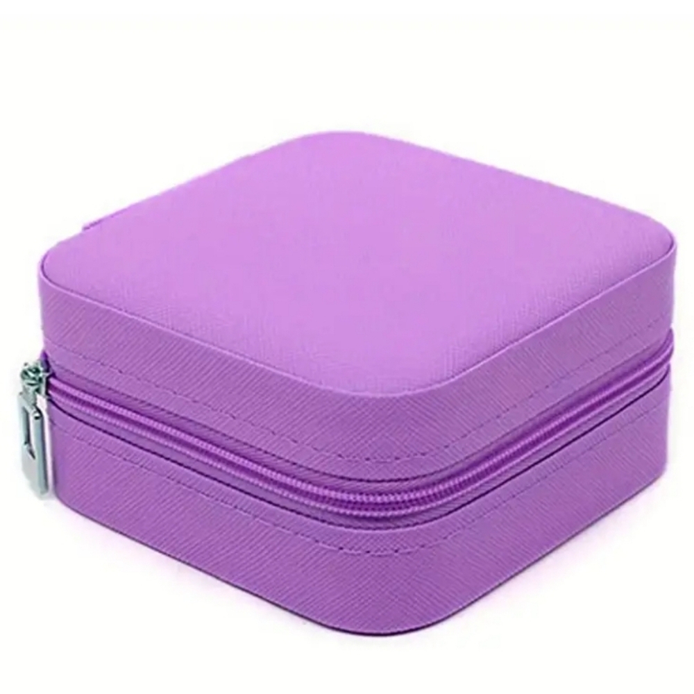 Mini purple‎ travel jewelry box organizer